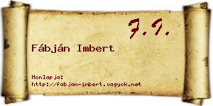 Fábján Imbert névjegykártya